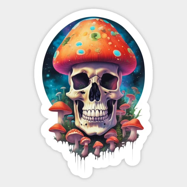 shroomy skull V Sticker by circlestances